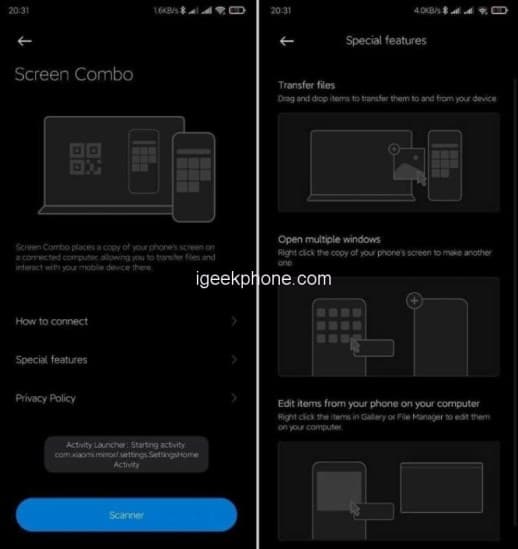 Смартфоны Xiaomi и Redmi крепко подружат с ПК. В Xiaomi Mi 10 Ultra уже добавили режим Screen Combo