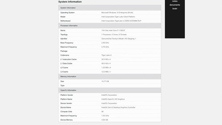 Финальные характеристики флагманского процессора Core i7-1185G7
