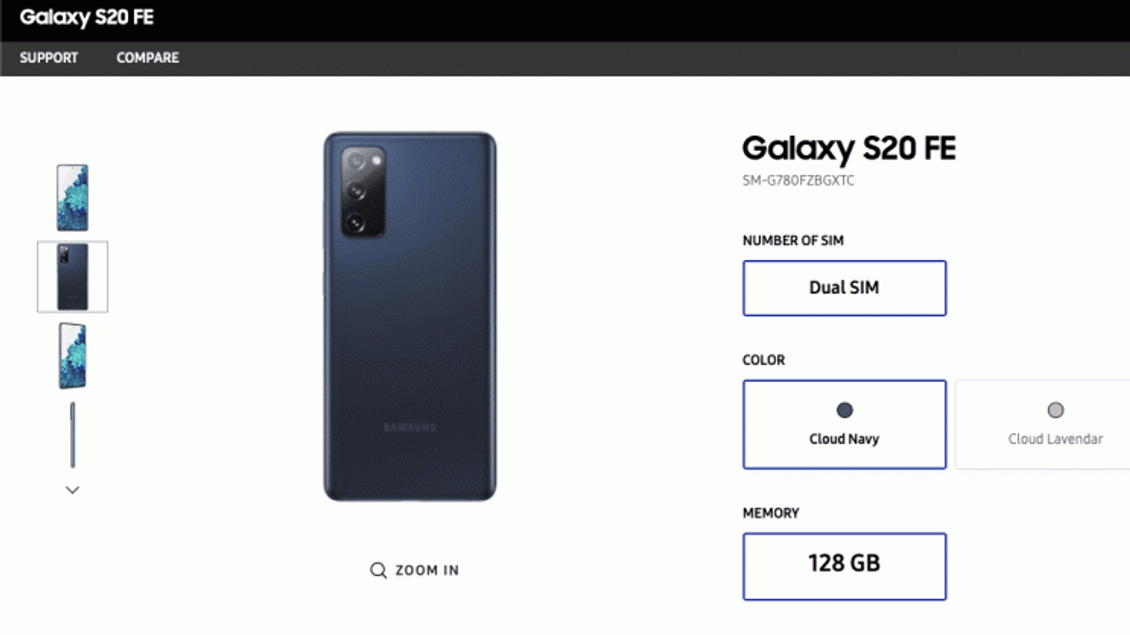 «Дешёвый» флагман Samsung Galaxy S20 FE появился на сайте производителя