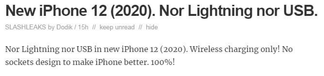 iPhone 12 не имеет разъёмов? Странный слух за сутки до анонса