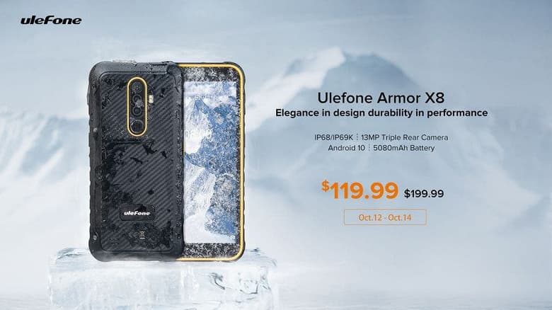5,7 дюйма, NFC и IP69K за 0. Защищённый смартфон Ulefone Armor X8 доступен со скидкой 5,7 дюйма, NFC и IP69K за 0. Защищённый смартфон Ulefone Armor X8 доступен со скидкой