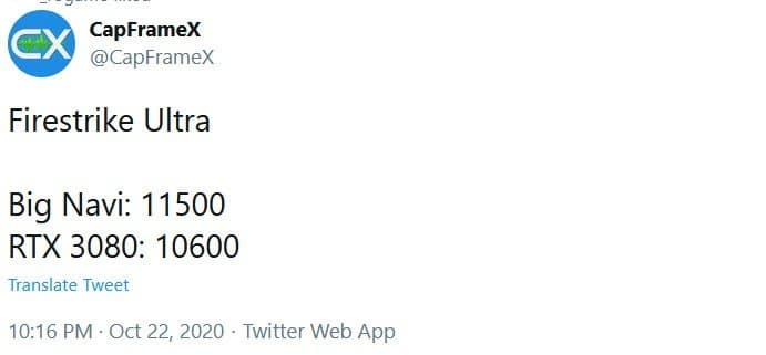 Radeon RX 6900 XT обходит по производительности GeForce RTX 3080 в 3DMark