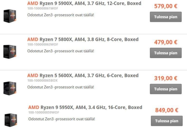 Готовьте ваши денежки. Процессоры Ryzen 5000 в Европе дороже, чем в США