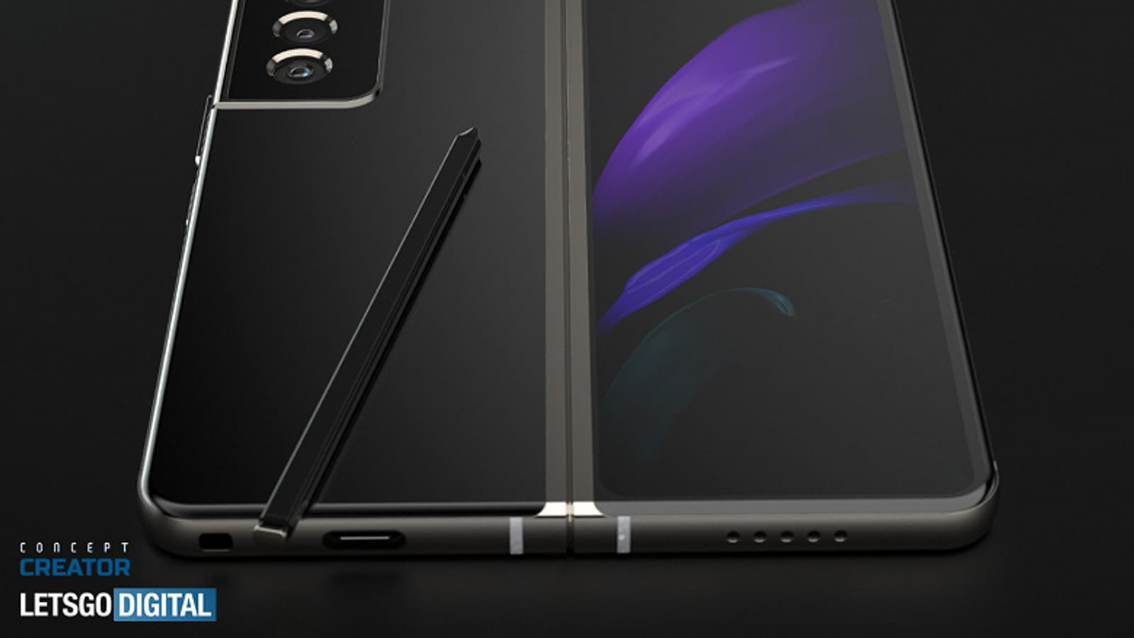 Красивая визуализация Samsung Galaxy Z Fold 3 со стилусом S Pen за несколько месяцев до анонса