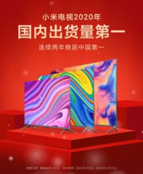 Xiaomi лидирует на рынке телевизоров Китая уже два года подряд