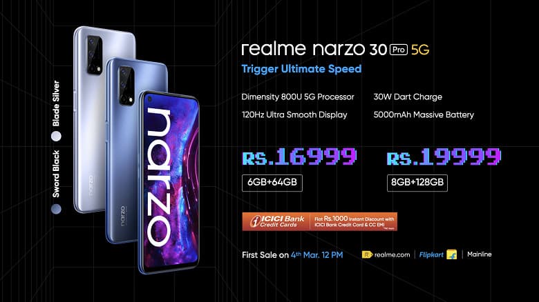 Представлен Realme Narzo 30 Pro — самый мощный игровой 5G-смартфон среднего класса