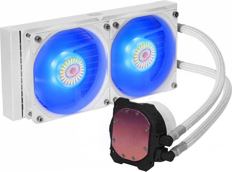 Система жидкостного охлаждения Cooler Master Masterliquid ML240L V2 RGB White Edition окрашена в белый цвет