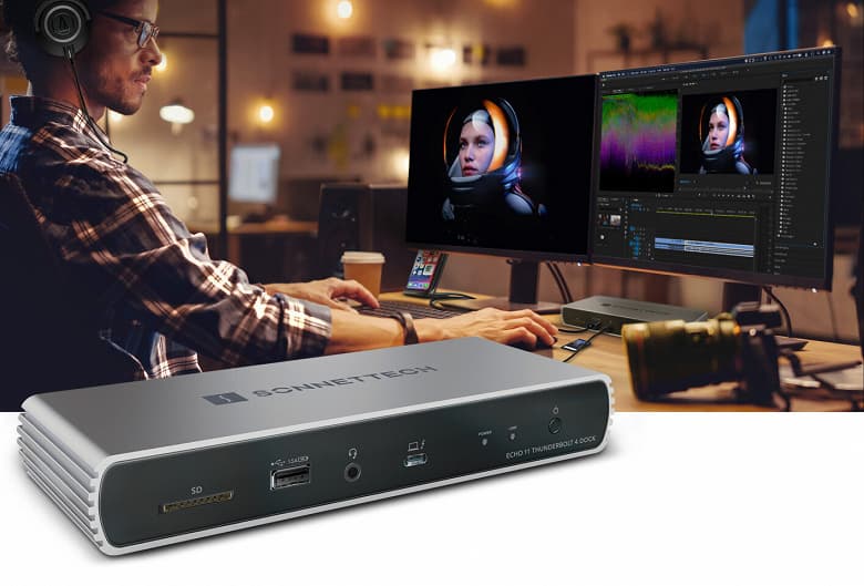 Док-станция Sonnet Echo 11 Thunderbolt 4 оснащена четырьмя портами Thunderbolt 4