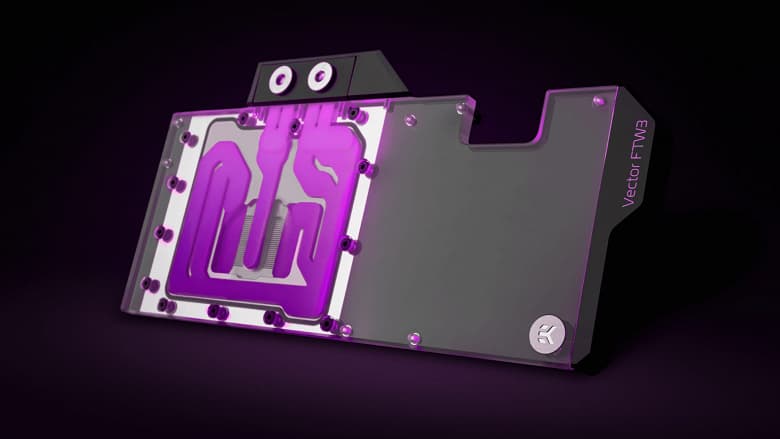 Водоблок EK-Quantum Vector FTW3 RTX 3070 Ti D-RGB предназначен для видеокарт EVGA GeForce RTX 3070 FTW3 Ultra Gaming и EVGA GeForce RTX 3070 Ti FTW3 Ultra Gaming