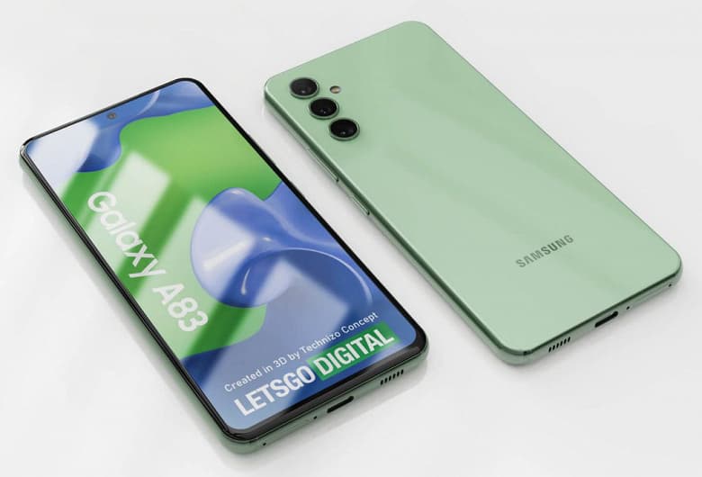 Экран AMOLED QHD+ 120 Гц, IP67 и тройная камера в духе Galaxy S22 Ultra. Среднеуровневый флагман Samsung Galaxy A83 показали на качественных рендерах