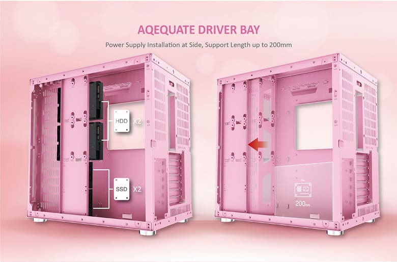 Корпус Xigmatek Aquarius Plus Queen окрашен в розовый цвет