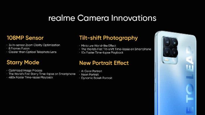 Realme показала смартфон Realme 8 Pro со 108-мегапиксельной камерой
