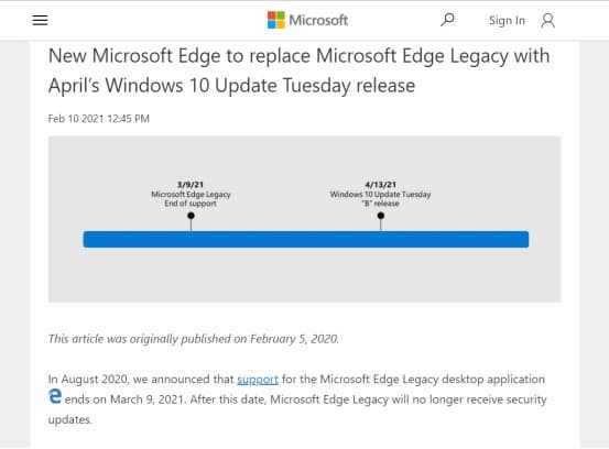 Дни браузера Edge сочтены. Microsoft полностью откажется от его классической версии в Windows 10