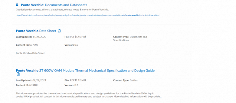 Энергопотребление GPU Intel Ponte Vecchio достигает 500-600 Вт