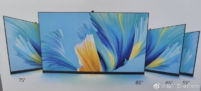 85, 75, 65 и 55 дюймов. Новые телевизоры Huawei с ультратонкими рамками и выдвижной камерой запечатлели на рекламном постере