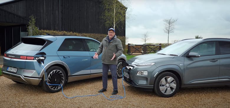 Видео дня: Hyundai Ioniq 5 используется для зарядки другого электромобиля Hyundai Kona