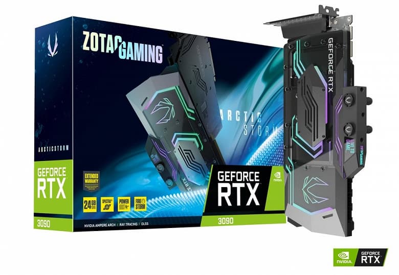 Видеокарта Zotac Gaming GeForce RTX 3090 ArcticStorm оснащена водоблоком