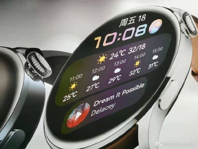 Две версии Huawei Watch 3 со включенным экраном позируют на официальных изображениях