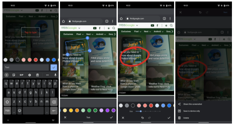 Мобильный Google Chrome научился работать со скриншотами