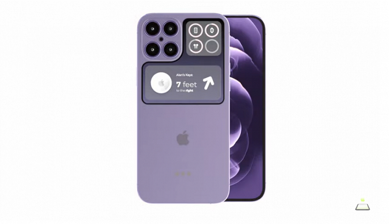 iPhone 14 без чёлки и с L-образным экраном на задней панели. Опубликованные дизайнерские изображения