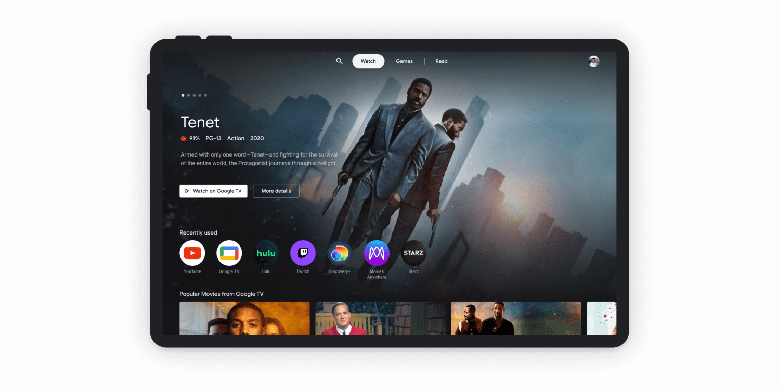 Google представила новый интерфейс для планшетов на Android в стиле Google TV