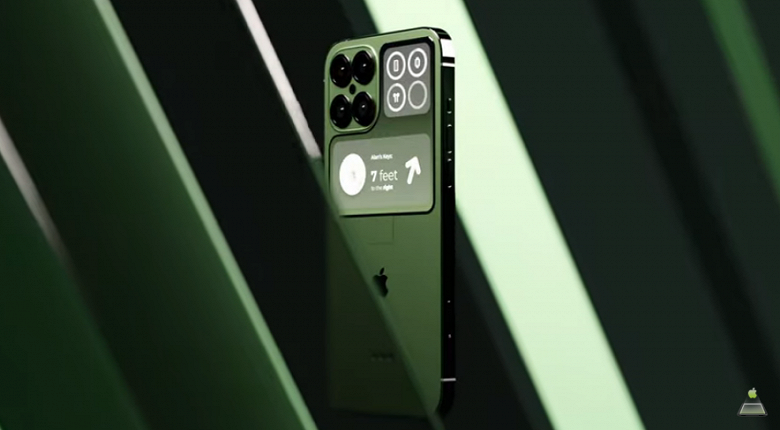 iPhone 14 без чёлки и с L-образным экраном на задней панели. Опубликованные дизайнерские изображения