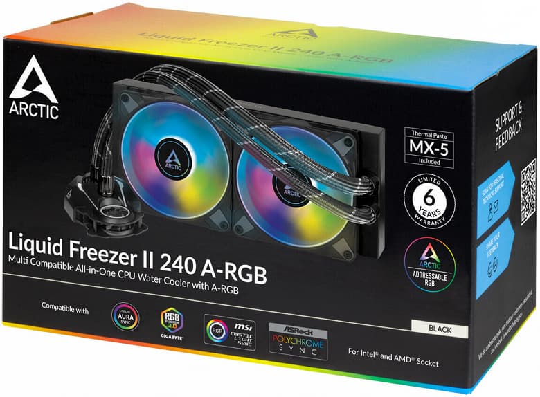 Системы жидкостного охлаждения Arctic Liquid Freezer II 240 RGB и 240 A-RGB различаются подсветкой