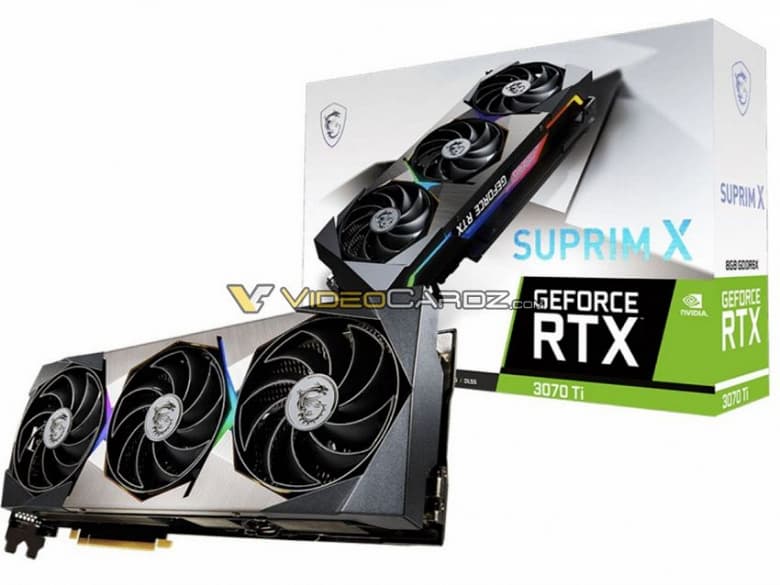Так выглядит GeForce RTX 3070 Ti. Изображениях двух видеокарт MSI серий Suprim и Ventus