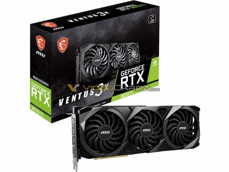Так выглядит GeForce RTX 3070 Ti. Изображениях двух видеокарт MSI серий Suprim и Ventus
