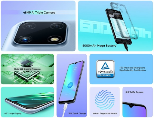 NFC, 6000 мА•ч, 48 Мп и обратная зарядка других устройств всего за 12 990 руб. В России представлен смартфон Realme C25