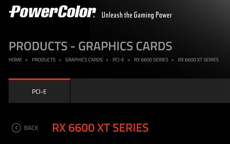 На сайте PowerColor появились разделы для видеокарт Radeon RX 6600 и RX 6600 XT 