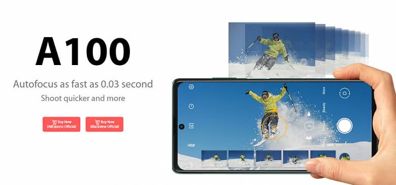 Самый быстрый камерофон в своей категории: камера Blackview A100 предлагает фокусировку за 0,03 с и серийную съёмку 10 к/с