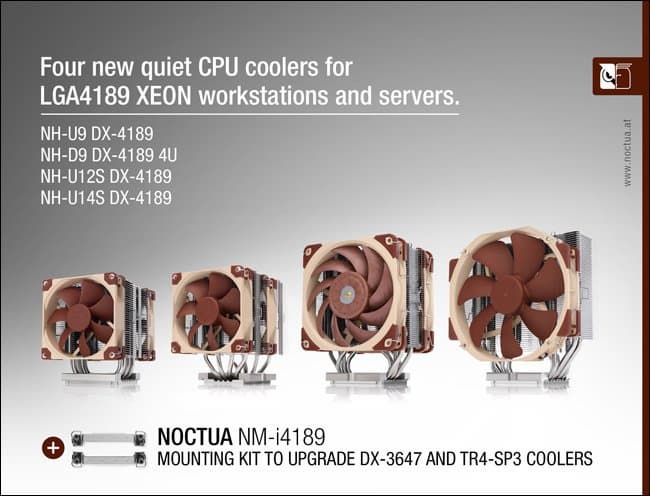 Представлены системы охлаждения Noctua для процессоров Intel Xeon в исполнении LGA4189