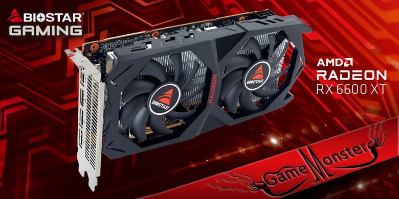 Компания Biostar представила свой вариант видеокарты AMD Radeon RX 6600 XT