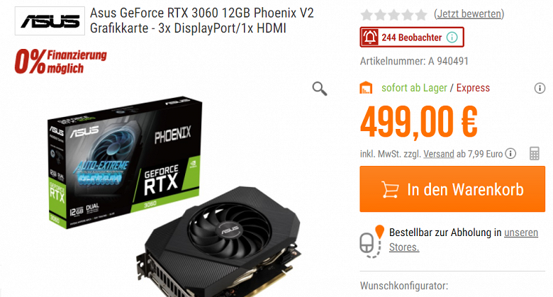 Видеокарты понемногу продолжают дешеветь. GeForce RTX 3060 в Европе можно купить по недоступной ранее цене