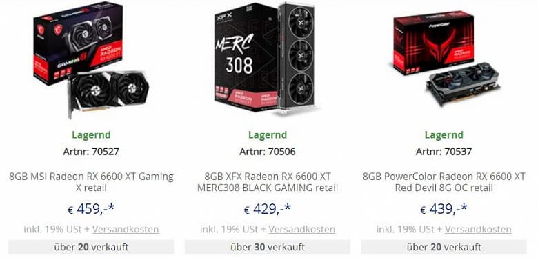 AMD Radeon RX 6600 XT, выступающая прямым конкурентом GeForce RTX 3060, поступила в продажу. Что с ценами?