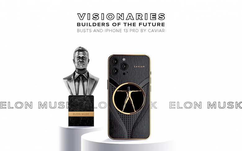 Залезть в голову Илона Маска: в России представлены iPhone 13 Pro с бюстами Стива Джобса, Илона Маска и Джека Ма