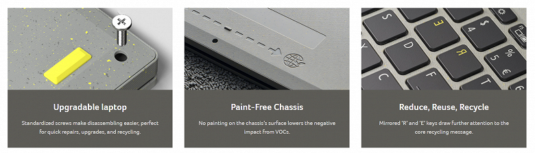 Ноутбук из переработанного пластика и без окраски. Acer Aspire Vero поступает в продажу