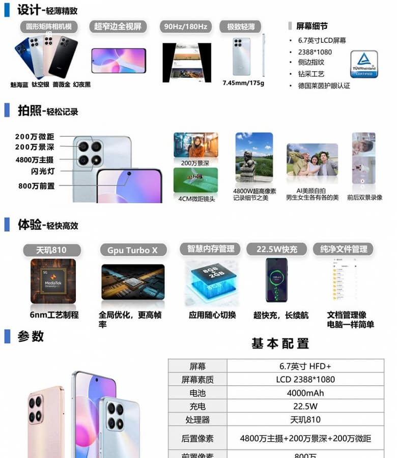 Характеристики огромного 7-дюймового Honor X30 Max и Honor X30i стали известны до анонса