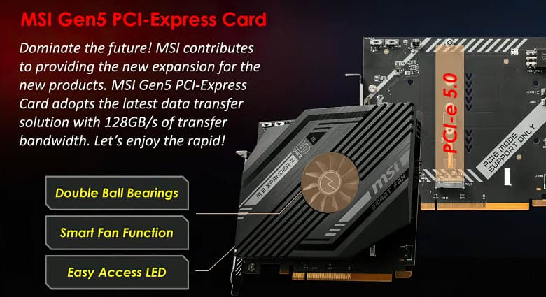 Как подключить SSD к шине PCIe 5.0. MSI показала плату расширения M.2 Expander-Z и говорит о пропускной способности в 128 ГБ/с Как подключить SSD к шине PCIe 5.0. MSI показала плату расширения M.2 Expander-Z и говорит о пропускной способности в 128 ГБ/с