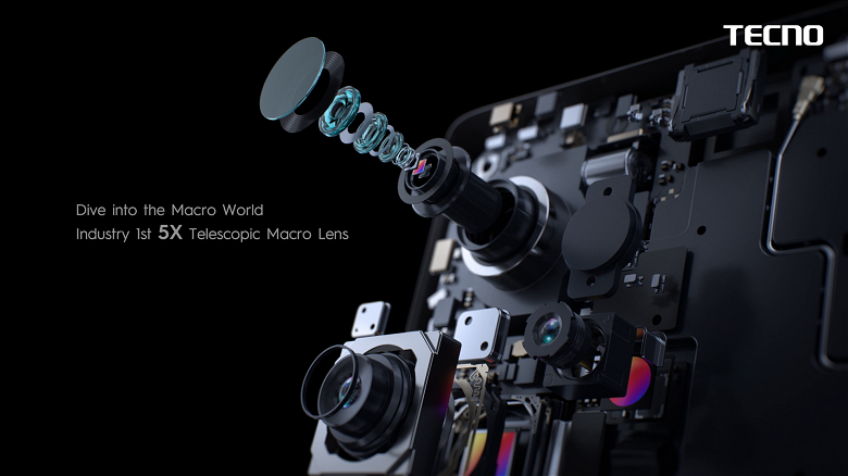 Tecno представила телеобъектив для съемки макро с 5-кратным оптическим зумом. Он появится в смартфоне Tecno уже в этом году