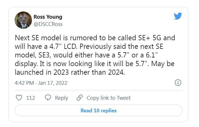 Apple представит 5,7-дюймовый iPhone SE в 2023 году