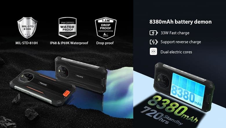 8380 мА·ч, IP68 и IP69K, 90 Гц и 50 Мп и инфракрасная камера за 200 долларов. Защищенный смартфон Blackview BV8800 поступил в продажу