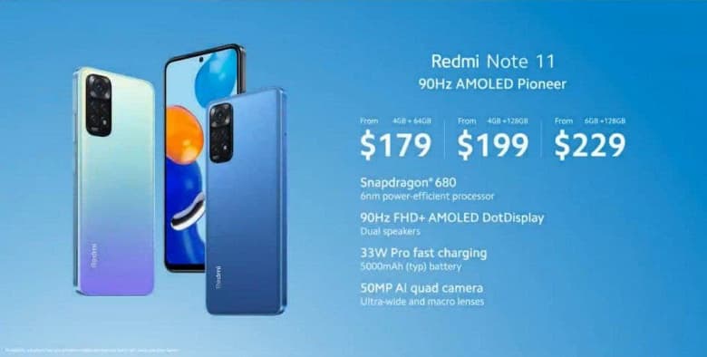 5000 мА·ч, 90 Гц и 50 Мп за 160 долларов. Представлен Redmi Note 11 для глобального рынка