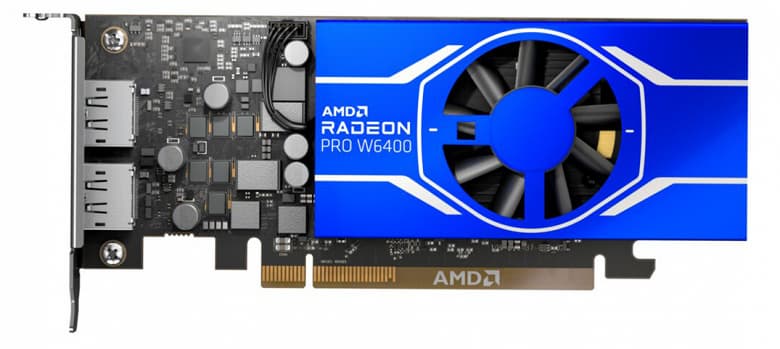 768 потоковых процессоров, 4 ГБ памяти GDDR6 и только два порта DP 1.4 за 230 долларов. Представлена видеокарта Radeon PRO W6400