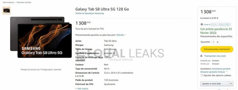 11200 мА·ч, экран 14,6 дюйма WQXGA, Snapdragon 8 Gen 1, 4 камеры и Android 12 за 1160 евро. Стала известна стоимость флагманского планшета Samsung Galaxy Tab S8 Ultra