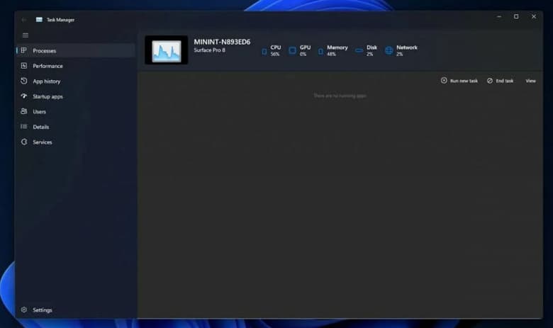 В Windows 11 появился совершенно новый диспетчер задач. Без вкладок, с темной темой оформления и закругленными уголками