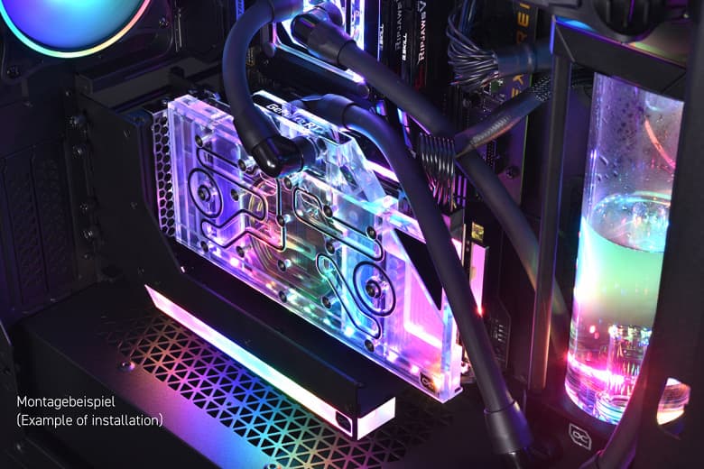 Крепление Alphacool Aurora позволяет установить видеокарту вертикально