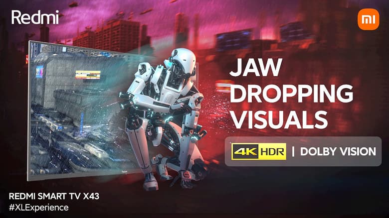 Представлен очень доступный телевизор Redmi Smart TV X43 с 4K, HDR, Dolby Vision, 30-ваттным звуком и Dolby Audio