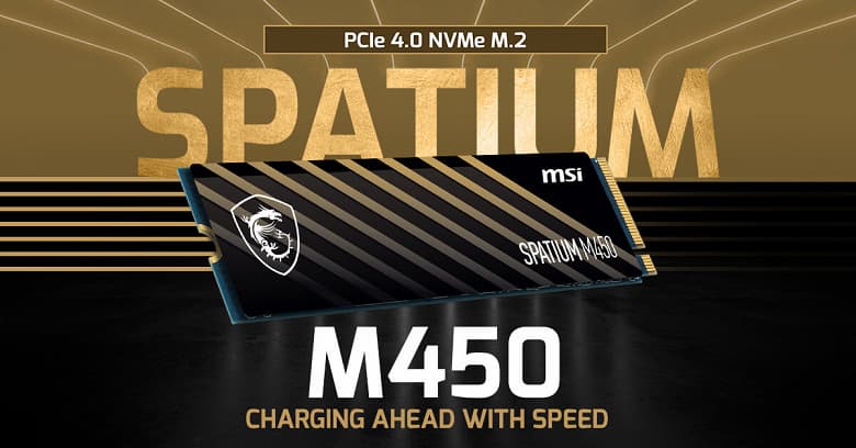 Твердотельные накопители MSI Spatium M450 оснащены интерфейсом PCIe Gen4 Твердотельные накопители MSI Spatium M450 оснащены интерфейсом PCIe Gen4